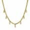 ZINZI Sterling Silver Curb Chain Necklace 14K Yellow Gold Plated Baguette Zirconia