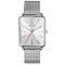 ZINZI Vintage Retro Watch 34mm Silver Colored Dial Rectangular Case and Mesh Strap ZIW902M