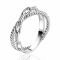 ZINZI Sterling Silver Crossover Ring Trendy Paperclip Chain and Twist Design ZIR2544
