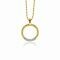ZINZI Sterling Silver Round Pendant 22mm in 14K Yellow Gold Plated