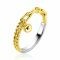 ZINZI Gold Plated Sterling Silver Ring with Curb and Paperclip Chain and Beads Charm ZIR2521G