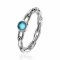 ZINZI Sterling Silver Ring Paperclip Chain Turquoise Blue ZIR2173