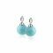 ZINZI zilveren oorbedels parel turquoise ZICH266T. (zonder oorringen).
