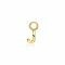 ZINZI Sterling Silver 14K Yellow Gold Plated Letter Ear Pendant J (per piece)