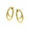 23mm ZINZI Gold Plated Sterling Silver Hoop Earrings Multi-look Double Tube ZIO2483G