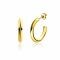 20mm ZINZI Gold Plated Sterling Silver Stud Earrings Half Hoops width 3mm ZIO2432G