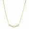 ZINZI Gold Plated Sterling Silver Necklace 45cm with 3 Oval Chains Set with White Zirconias ZIC2398Y