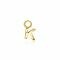 ZINZI Sterling Silver 14K Yellow Gold Plated Letter Ear Pendant K (per piece)