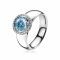 ZINZI zilveren ring rond blauw ZIR1244B