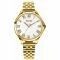 ZINZI Watch JULIA 34mm White Mother-of-Pearl Dial Roman Figures Gold Colored Stainless Steel Case and Strap ZIW1134