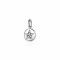 ZINZI Sterling Silver Round Pendant Star White ZIH2066