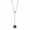 ZINZI zilveren Y-ketting driehoek zwart wit 41-44cm ZIC1759