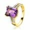 ZINZI 14K Gold Elegant Ring Purple Amethist and 12 Diamonds total 0,096crt ZGR89