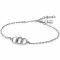 ZINZI Sterling Silver Bracelet 3 Connected Open Circles White ZIA2045