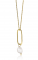 ZINZI Sterling Silver Necklace 14K Yellow Gold Plated 45cm Oval 43mm