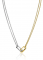 ZINZI Sterling Silver Bicolor Necklace 45cm Oval