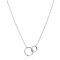 ZINZI Sterling Silver Paperclip Chain Necklace with 2 Connected Open Circles 42-45cm ZIC2275