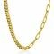 ZINZI Gold Plated Sterling Silver Multi-Chain Necklace with Curb and Paperclip Chains 6.7mm width 45cm ZIC2285G