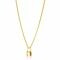 ZINZI Gold Plated Sterling Silver Curb Chain Necklace 45cm with Trendy Lock Charm 40-45cm ZIC2354G