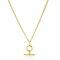 ZINZI Gold Plated Sterling Silver Curb Chain Necklace 45cm with Trendy Toggle Clasp Charm 40-45cm ZIC2359