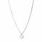 ZINZI Sterling Silver Chain Necklace with 2 Trendy Chains and Smooth Heart Pendant 40-45cm ZIC2381