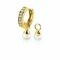 ZINZI Gold Plated Sterling Silver Earrings Pendants Pearl White ZICH1749WG (excl. hoop earrings)