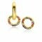 8mm ZINZI Gold Plated Sterling Silver Earrings Pendants Round Rainbow Color Stones ZICH2170 (excl. hoop earrings)