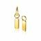 13mm ZINZI Gold Plated Sterling Silver Earrings Pendants Rectangular Small Plate ZICH2344G (excl. hoop earrings)
