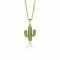 ZINZI zilveren cactus hanger in 14K geel verguld groen 18mm ZIH2085 (zonder collier)