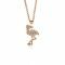 ZINZI zilveren flamingo hanger in 14K rosé verguld wit 18mm ZIH2086