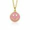 15mm ZINZI Gold Plated Sterling Silver Pendant Smiley Round with Pink Enamel ZIH2312R (excl. necklace)