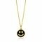 15mm ZINZI Gold Plated Sterling Silver Pendant Smiley Round with Black Enamel ZIH2312Z (excl. necklace)