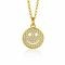 ZINZI gold plated zilveren hanger smiley rond 15mm met witte zirconia's ZIH2313Y