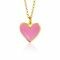 15mm ZINZI Gold Plated Sterling Silver Pendant Heart with Pink Enamel ZIH2314R (excl. necklace)