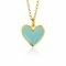 15mm ZINZI Gold Plated Sterling Silver Pendant Heart with Turquoise Enamel ZIH2314T (excl. necklace)