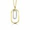32mm ZINZI Gold Plated Sterling Silver Oval Pendant White Zirconias ZIH2329 (excl. necklace)