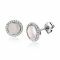 10mm ZINZI Sterling Silver Stud Earrings Round White Mother-of-Pearl and White Zirconias ZIO1326