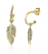 ZINZI Sterling Silver trendy EarRings 14K Yellow Gold Plated Feather