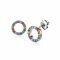 8mm ZINZI Sterling Silver Stud Earrings Rainbow ZIO2170
