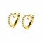 18mm ZINZI Gold Plated Sterling Silver Hoop Earrings Heart White Zirconias ZIO2195Y