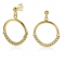 24mm ZINZI Gold Plated Sterling Silver Drop Earrings Round with Curb Chains ZIO2201G