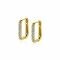 15mm ZINZI Gold Plated Sterling Silver Hoop Earrings Rectangular White Zirconias 15x2mm ZIO2221Y