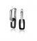 18mm ZINZI Sterling Silver Hoop Earrings with Open Rectangle in Black Onyx ZIO2236