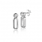 11mm ZINZI Sterling Silver Stud Earrings Open Oval and White Zirconia ZIO2269