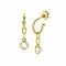 30mm ZINZI Gold Plated Sterling Silver Earrings Hoop and Paperclip Chain with Dangling Round White Zirconia ZIO2304G