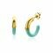 16mm ZINZI Gold Plated Sterling Silver Trendy Earrings Half Enamel Turquoise ZIO2315T