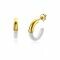 16mm ZINZI Gold Plated Sterling Silver Trendy Earrings Half Enamel White ZIO2315W