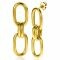 50mm ZINZI Gold Plated Sterling Silver Long Oval Earrings with Trendy Paperclip Chain ZIO2350G