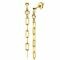 58mm ZINZI Gold Plated Sterling Silver Stud Earrings Long Paperclip Chain with White Zirconia ZIO2363Y