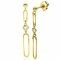 49mm ZINZI Gold Plated Sterling Silver Stud Earrings Long Paperclip Chains and Round White Zirconia ZIO2364Y